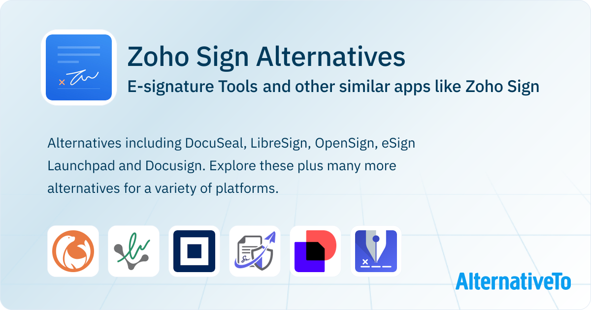 Zoho Sign Alternative Zoho Sign Alternatives: Top 12 E-signature Tools & Similar Apps ...